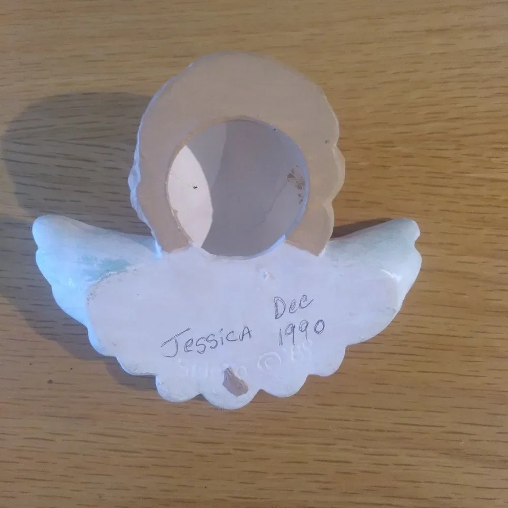 Vintage Angel Ceramic Porcelain Wall Hanging Ornament Lot (4)